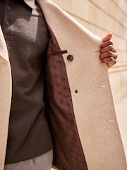 Neutral Soft Touch Peacoat with Wool - Image 4 of 9