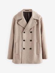 Neutral Soft Touch Peacoat with Wool - Image 5 of 9