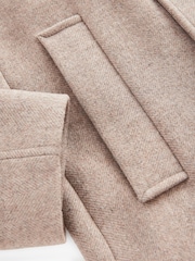 Neutral Soft Touch Peacoat with Wool - Image 7 of 9