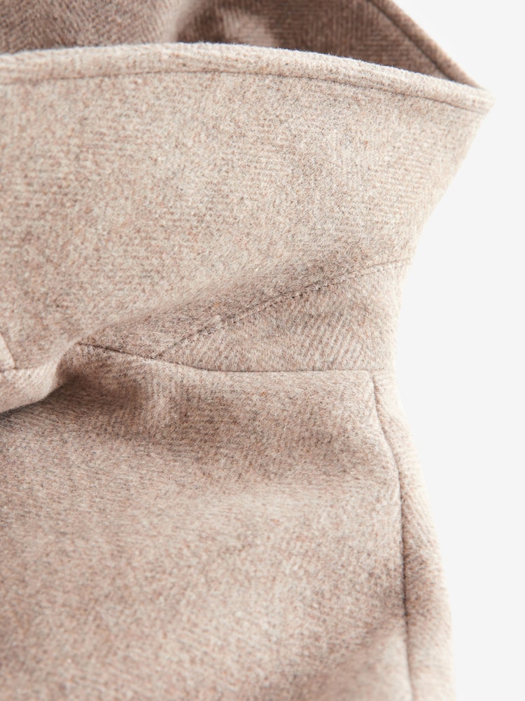Neutral Soft Touch Peacoat with Wool - Image 8 of 9