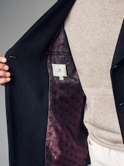 Black Soft Touch Peacoat with Wool - Image 6 of 10