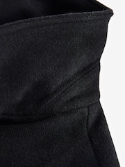 Black Soft Touch Peacoat with Wool - Image 8 of 10