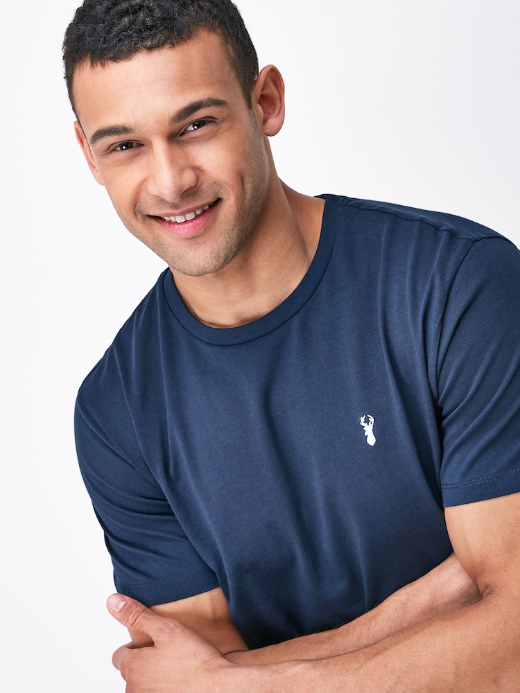 Bleu marine - Ajustement régulier - 100% Coton T-shirt cerf - Image 3 of 6