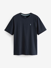 Navy Blue Regular Fit 100% Cotton Stag T-Shirt - Image 4 of 6