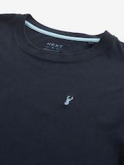 Navy Blue Regular Fit 100% Cotton Stag T-Shirt - Image 5 of 6