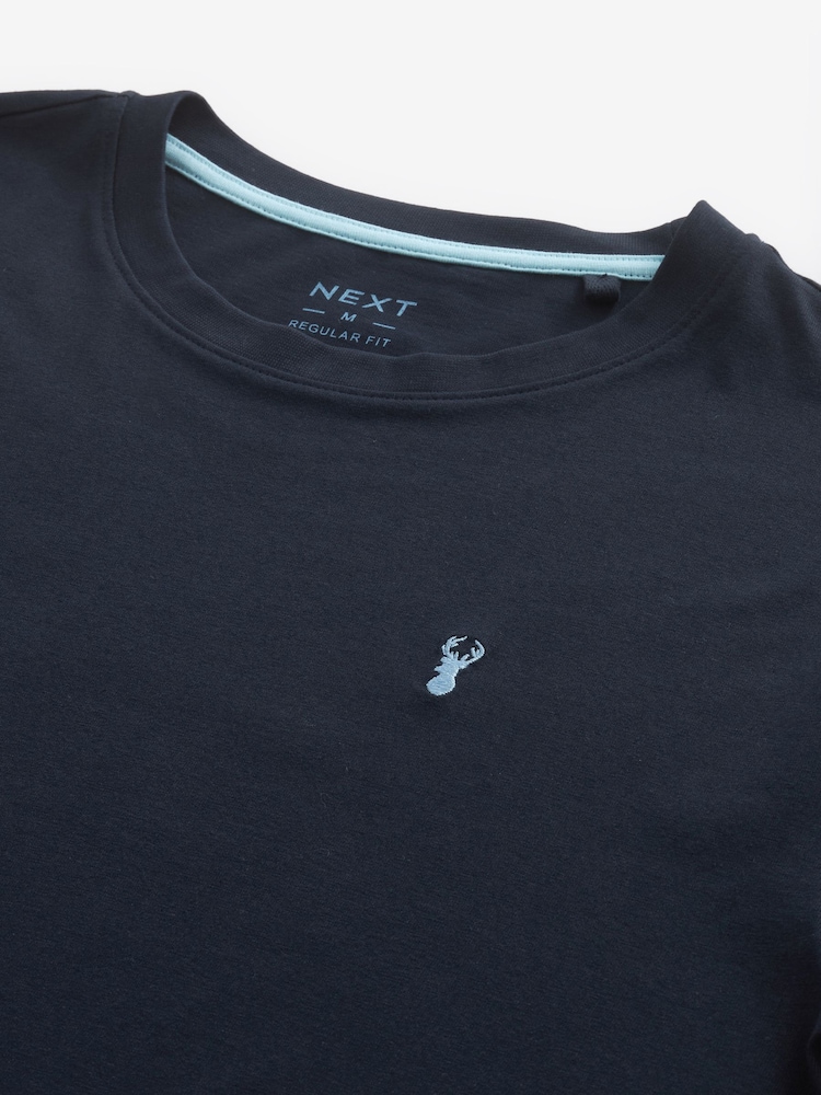 Bleu marine - Ajustement régulier - 100% Coton T-shirt cerf - Image 5 of 6