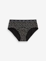 Black Spot Print Short Medium Flow Period Knickers 2 Pack - Image 7 of 8