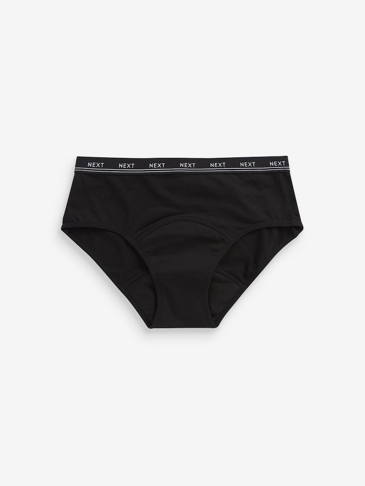 Black Spot Print Short Medium Flow Period Knickers 2 Pack - Image 8 of 8