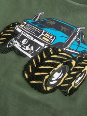 Green Monster Truck Long Sleeve Graphic T-Shirt (3-14yrs) - Image 3 of 3