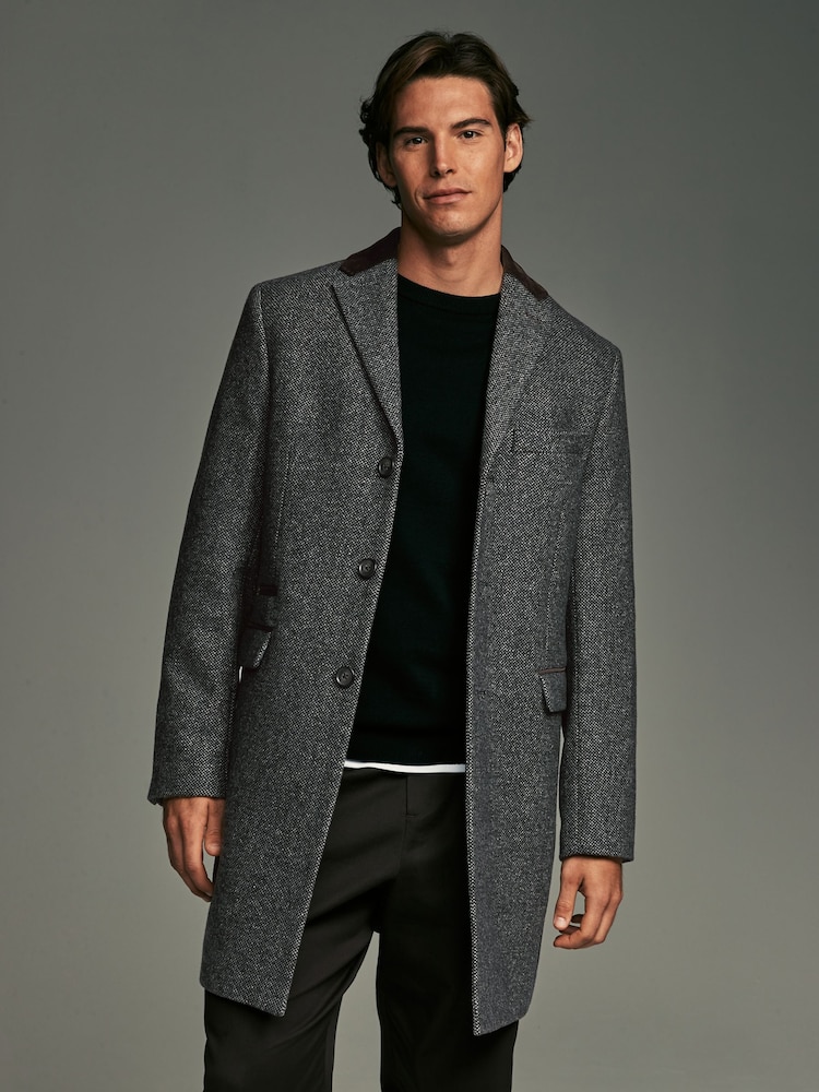 Grau - Wool Rich Epsom Coat with Cord Collar - Bild 1 von 6 Grau - Wool Rich Epsom Coat with Cord Collar - Bild 1 von 6