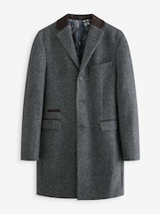Grey Wool Rich Epsom Coat with Cord Collar - Image 2 of 6