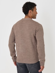 Threadbare Cream Wool Blend V-Neck Cardigan - Image 3 of 5