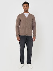 Threadbare Cream Wool Blend V-Neck Cardigan - Image 4 of 5