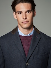 Navy Blue Wool Rich Epsom Coat with Cord Collar - Image 4 of 11