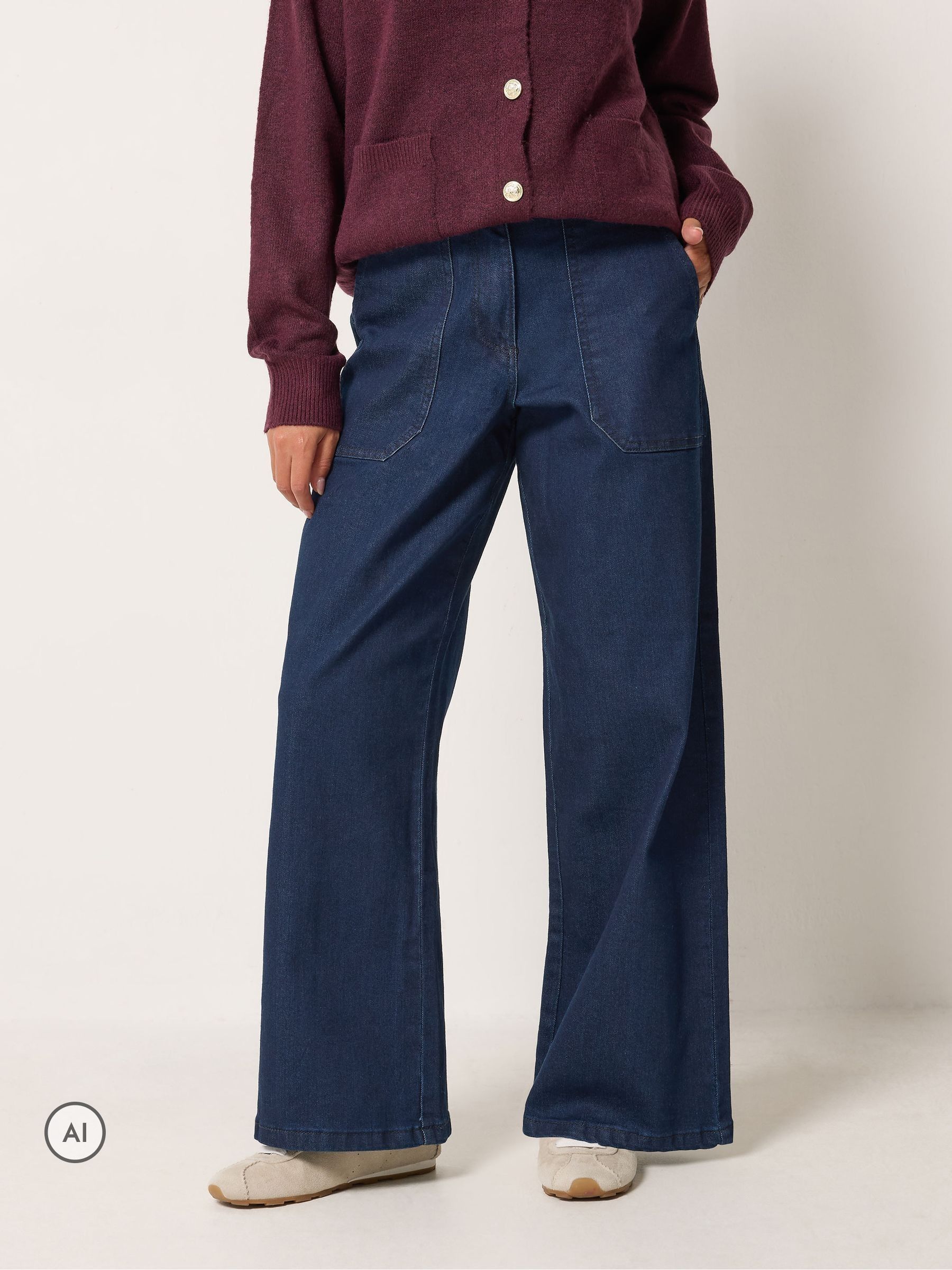M&Co Petites Women's Blue Mco Petites Wide Leg Carpenter Jeans - Image 2