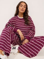 Yours Curve 2-In-1 Stripe Top & Trousers Co-Ord Set - Imagen 1 de 6