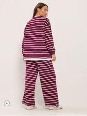 Yours Curve 2-In-1 Stripe Top & Trousers Co-Ord Set - Imagen 3 de 6
