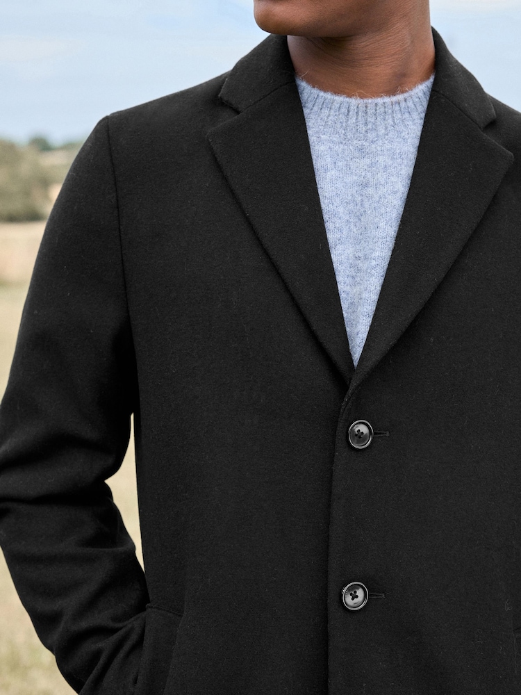 Black Epsom Overcoat with Wool - Image 3 of 11