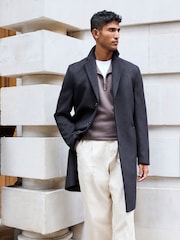 Blue Navy Epsom Overcoat with Wool - Image 1 of 10