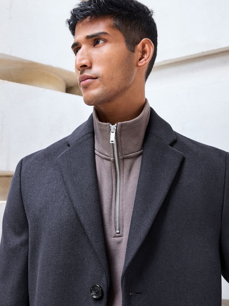 Blue Navy Epsom Overcoat with Wool - Image 4 of 10