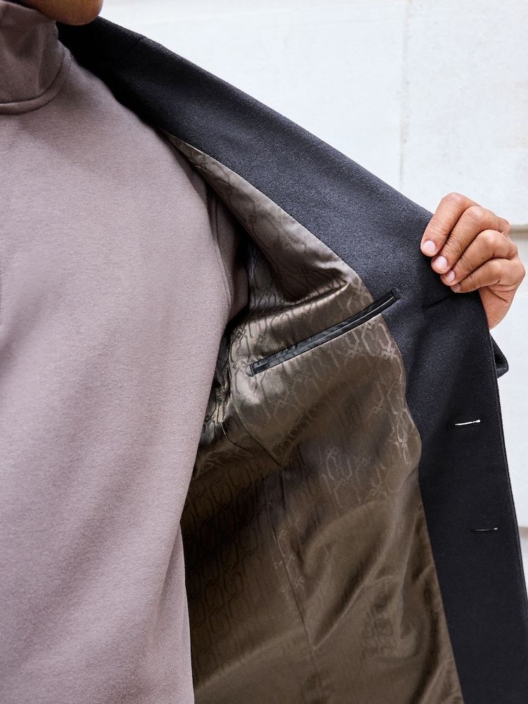 Blue Navy Epsom Overcoat with Wool - Image 6 of 10
