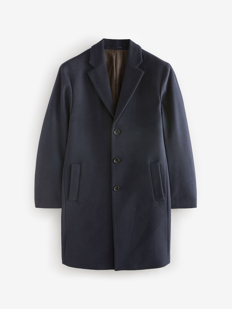 Blue Navy Epsom Overcoat with Wool - Image 7 of 10