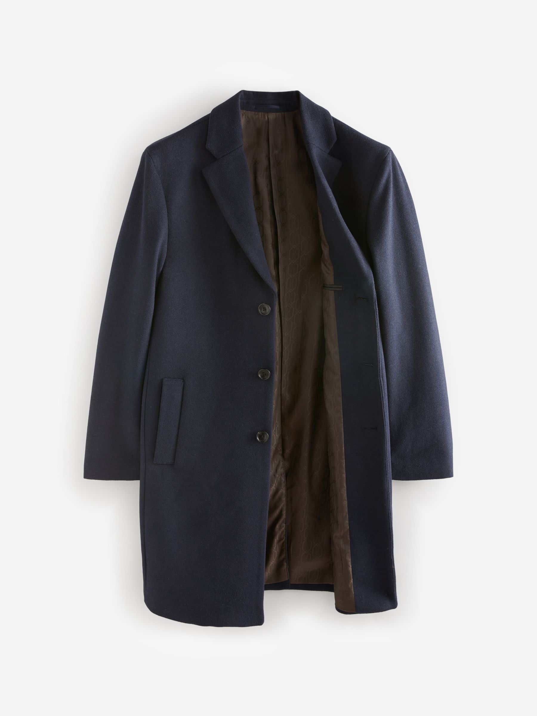 Buy Blue Navy Epsom Overcoat with Wool from Next United Arab Emirates