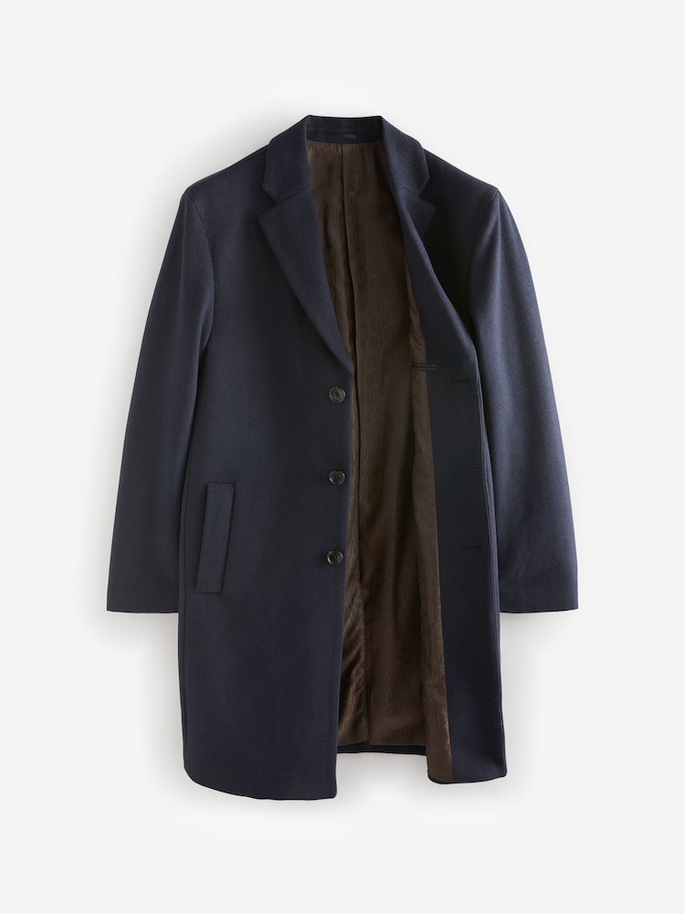 Blue Navy Epsom Overcoat with Wool - Image 8 of 10