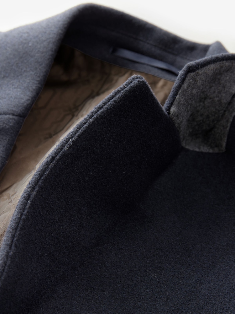 Blue Navy Epsom Overcoat with Wool - Image 9 of 10