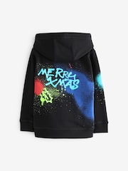 Graffiti-Schwarz - Weihnachts-Kapuzensweatshirt mit Rentiermotiv (3–16 Jahre) - Bild 4 von 5