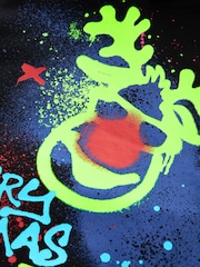 Graffiti-Schwarz - Weihnachts-Kapuzensweatshirt mit Rentiermotiv (3–16 Jahre) - Bild 5 von 5