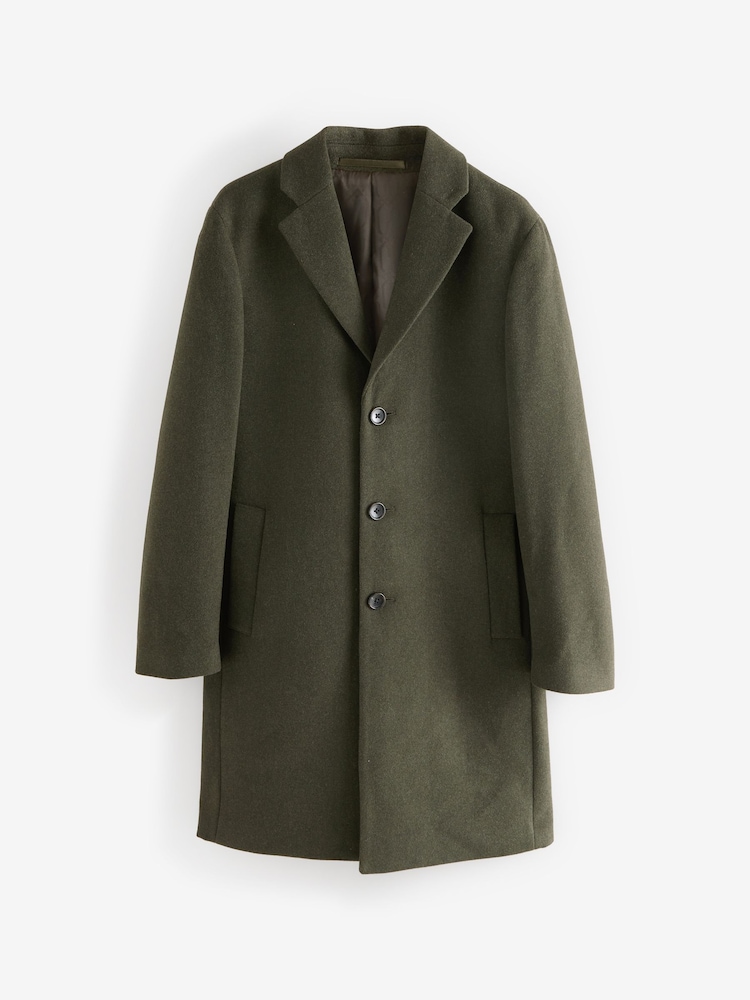 Khaki Green Epsom Overcoat with Wool - Image 5 of 9