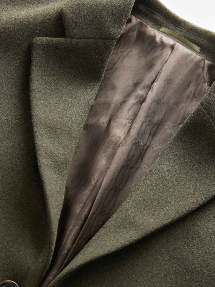 Khaki Green Epsom Overcoat with Wool - Image 7 of 9
