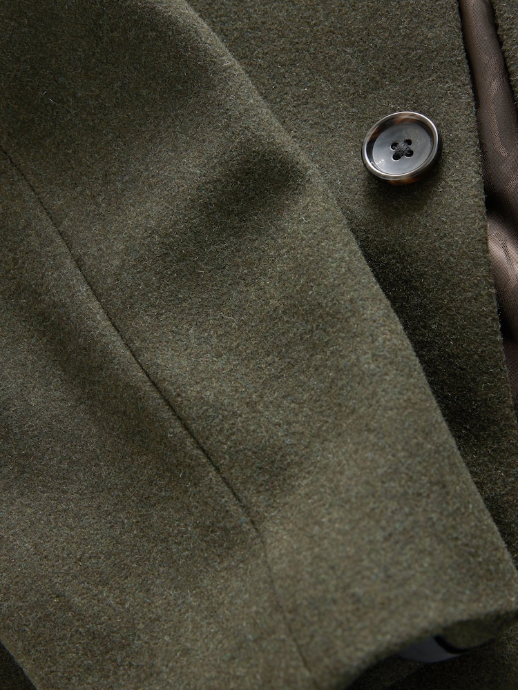 Khaki Green Epsom Overcoat with Wool - Image 9 of 9