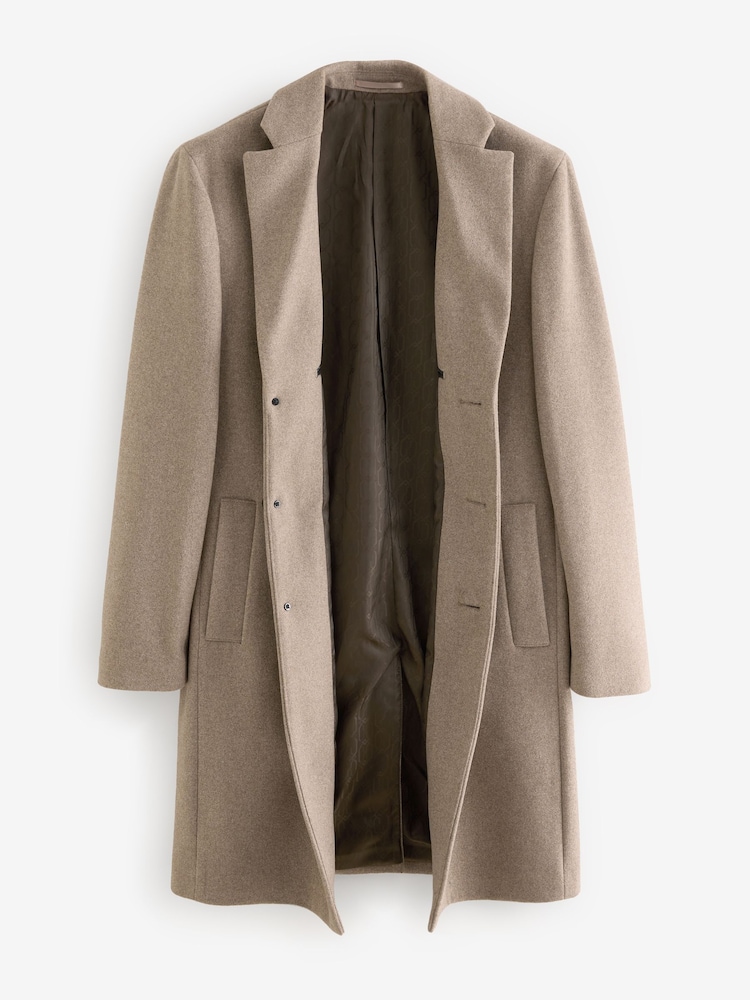 Neutral Epsom Overcoat with Wool - Image 7 of 10