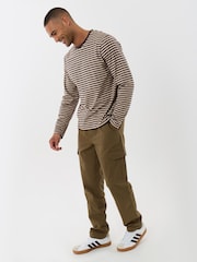 Threadbare Green Regular Fit Cotton Cargo Trousers - Image 1 of 4