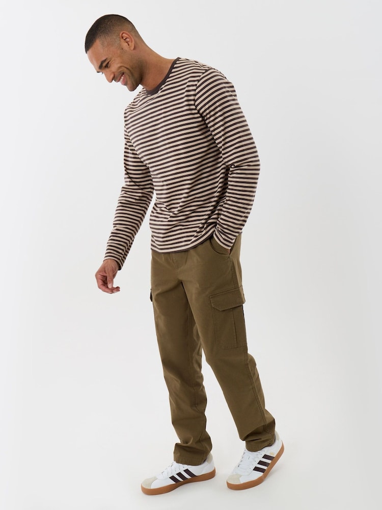 Threadbare Green Regular Fit Cotton Cargo Trousers - Image 1 of 4 Threadbare Green Regular Fit Cotton Cargo Trousers - Image 1 of 4