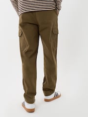 Threadbare Green Regular Fit Cotton Cargo Trousers - Image 3 of 4