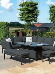 Maze Charcoal Grey Garden Pulse Rectangular Corner Dining Set With Rising Table - Image 1 of 4