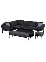 Maze Charcoal Grey Garden Pulse Rectangular Corner Dining Set With Rising Table - Image 4 of 4