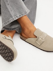 Mink Brown Forever Comfort® Suede Footbed Clogs - Image 2 of 7