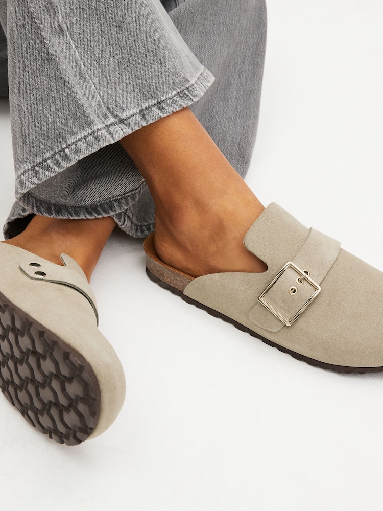Mink Brown Forever Comfort® Suede Footbed Clogs - Image 2 of 7