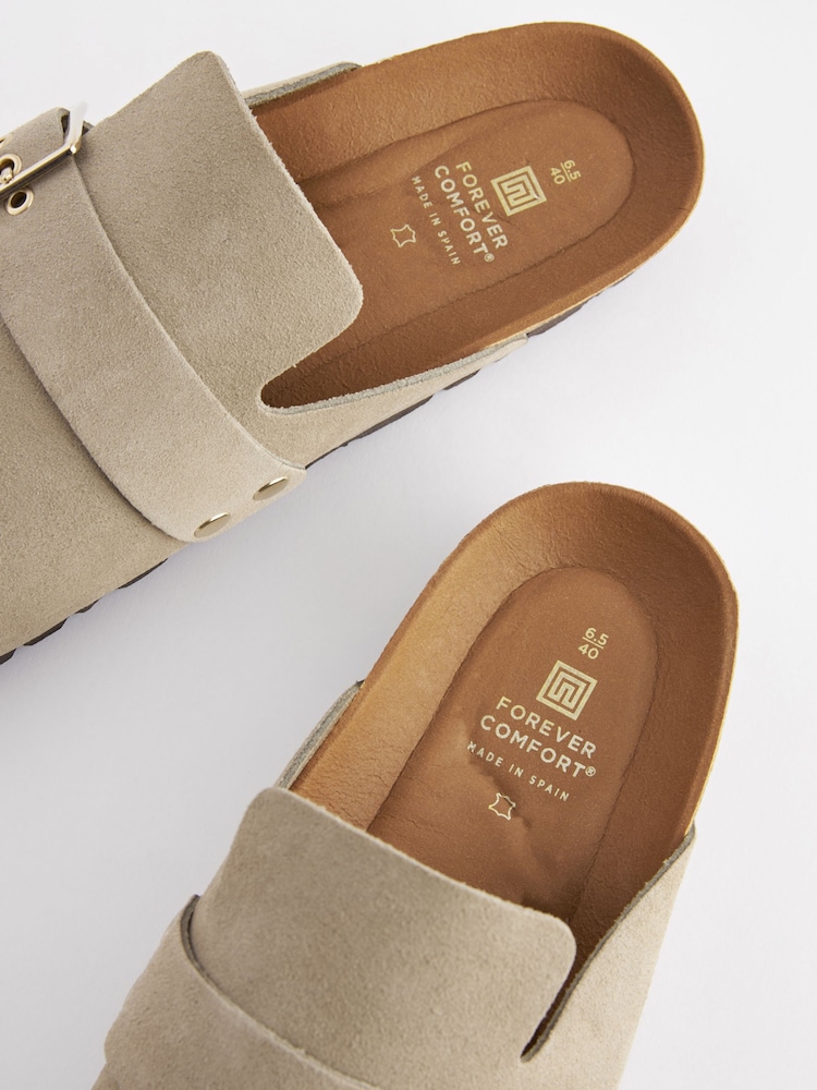 Mink Brown Forever Comfort® Suede Footbed Clogs - Image 7 of 7