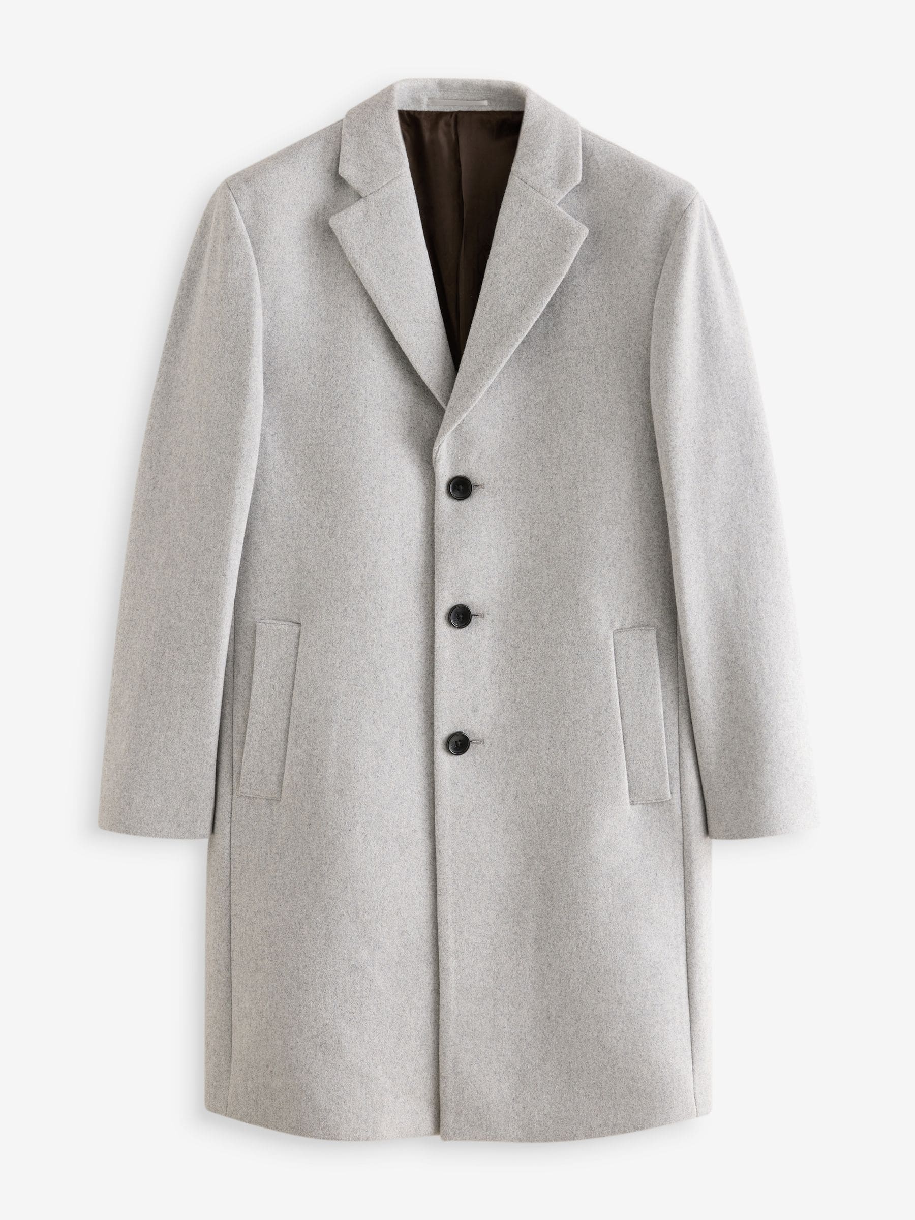 Light Grey Epsom Overcoat with Wool