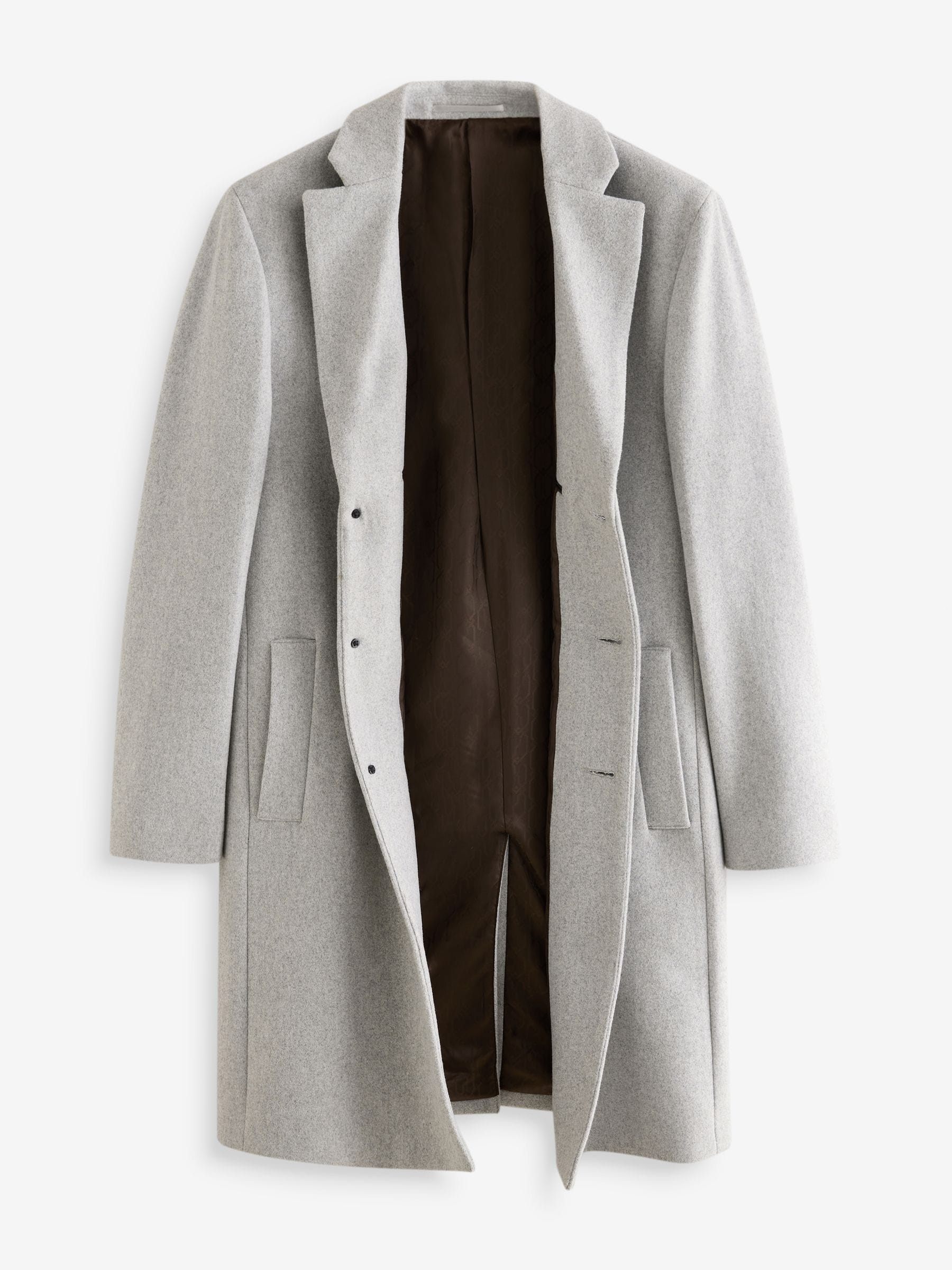 Buy Light Grey Epsom Overcoat with Wool from Next Canada
