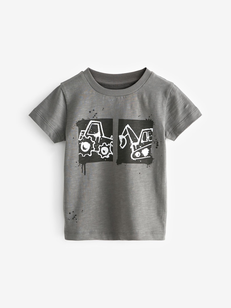 Black/White Transport Short Sleeve T-Shirts 3 Pack (3mths-7yrs) - Image 2 of 6 Black/White Transport Short Sleeve T-Shirts 3 Pack (3mths-7yrs) - Image 2 of 6