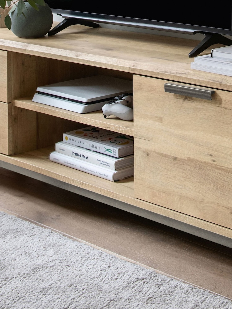 Light Bronx Up to 65 inch Oak Effect TV Unit - Image 9 of 9