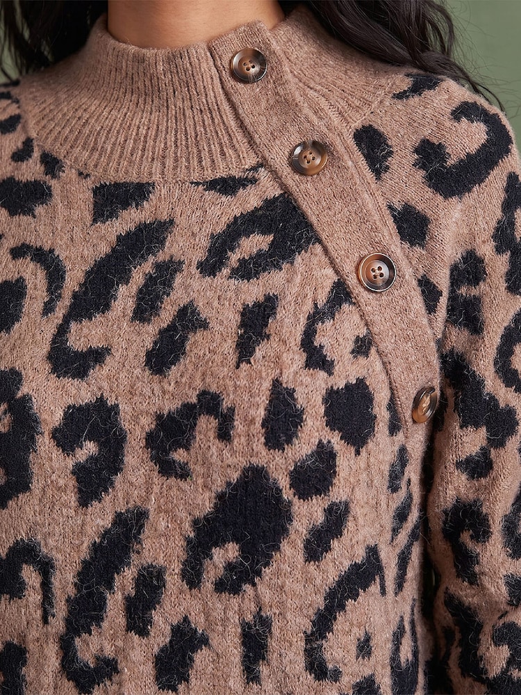 Roman Natural Lepord Knit Jumper - Image 4 of 4 Roman Natural Lepord Knit Jumper - Image 4 of 4