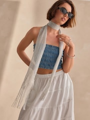 Silver Sparkle Lightweight Skinny Scarf - Image 1 of 7