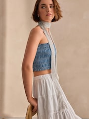 Silver Sparkle Lightweight Skinny Scarf - Image 2 of 7